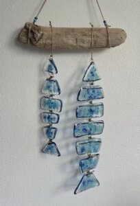 cursist blauwe visjes